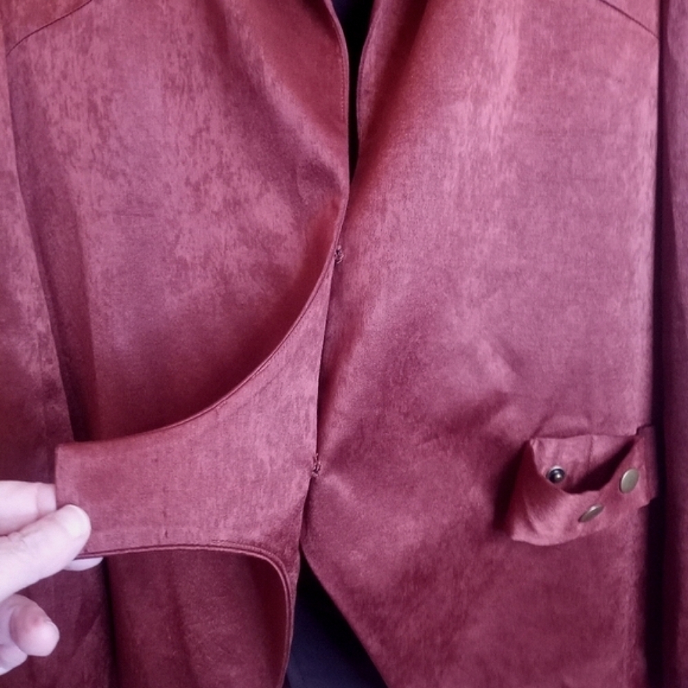 Free People Blazer Silky Satin Sheen Open Front Pockets - Picture 10 of 11